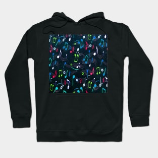 Music Lover Gifts Cute Musical Notes Dancing Pattern Design Hoodie